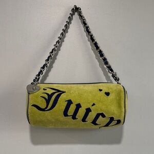 Vintage Y2K 2004 Juicy Couture Lime Green Terry Cloth Barrel Bag Tootsie Purse